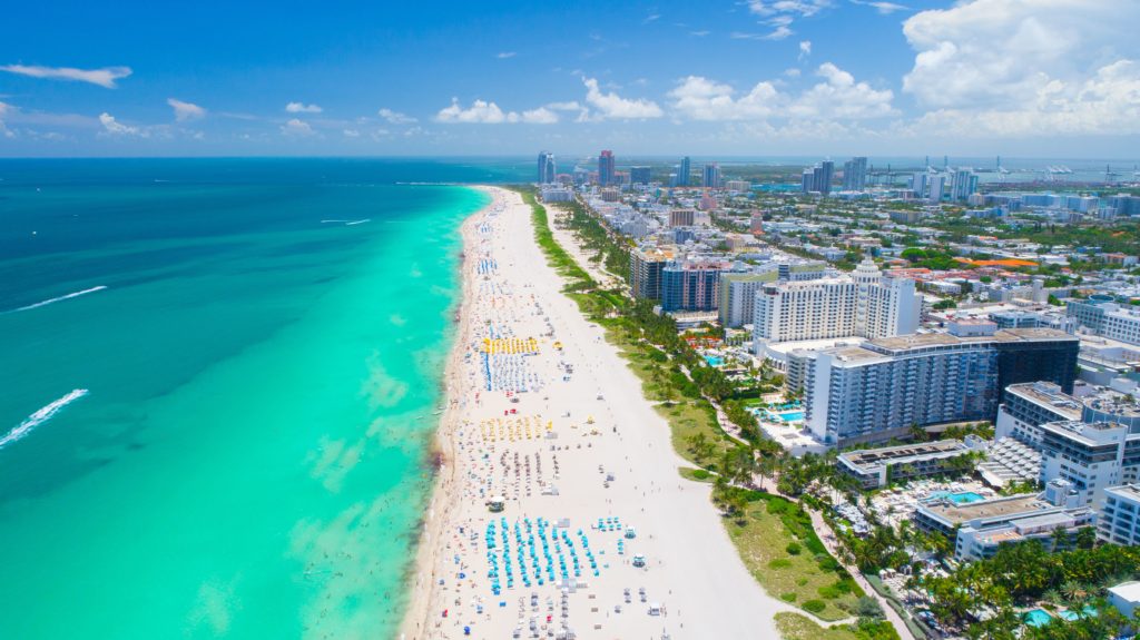 View of luxury real estate along Miami Beach